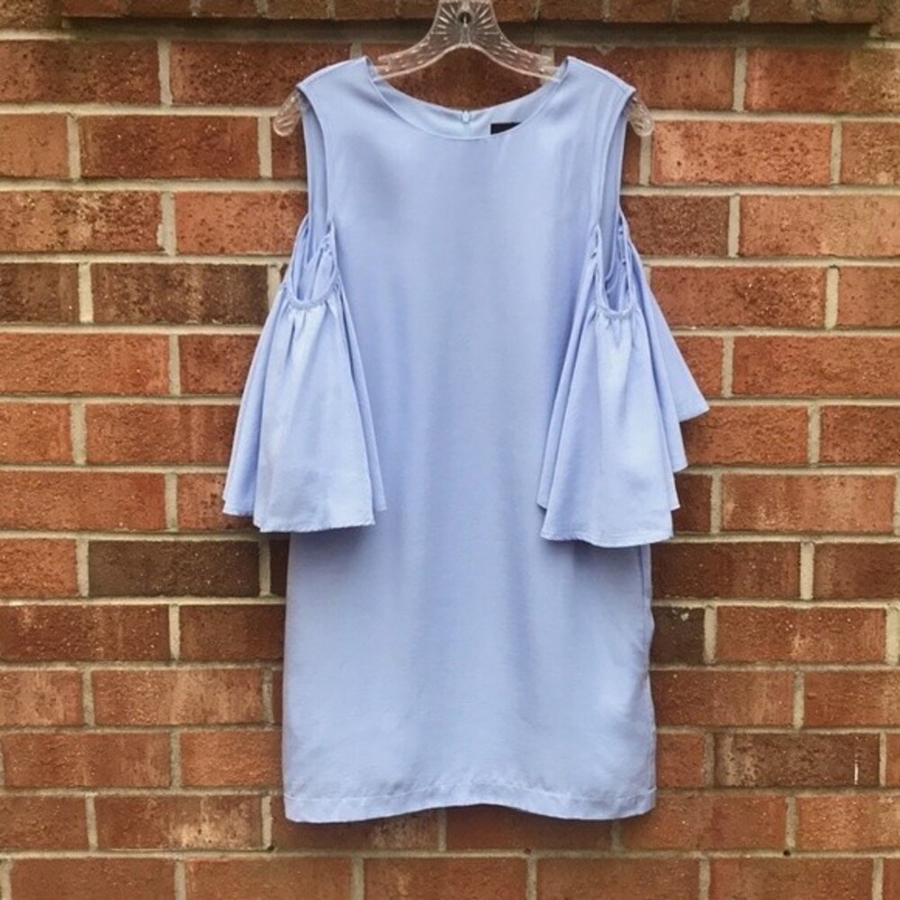 Blaque Label Revolve Ruffle Sleeve Dress sz XS Light Blue NWT